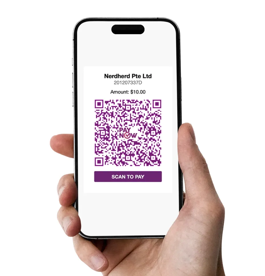 PayNow QR code payment on phone